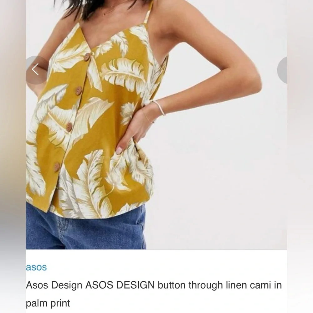 ASOS Design Button Through Linen Cami - Picture 4 of 7